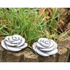 stoneandstyle Set of 2 Small Stone Flowers Frost-Proof Weatherproof Cast