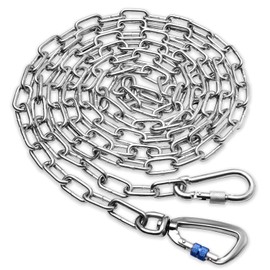 Heavy Duty Dog Chain for Yard-10FT Metal Chain Leash Chew Proof,Long Lead for Outside with Strong Swivel Hook,Outdoor Dog Runner for Camping,Tie Out Cable for Medium Large Pet up to 150LBS