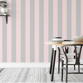 Stripes Wallpaper (Pink, Silver)