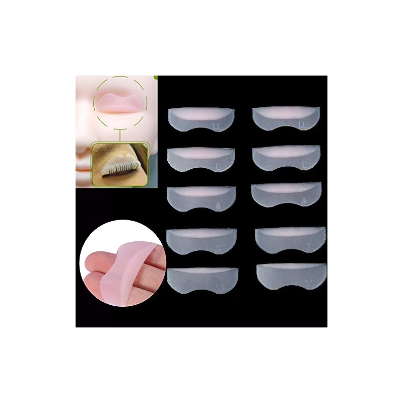 5 Pares de Almohadillas de Silicona para Levantar Pestañas Rizador