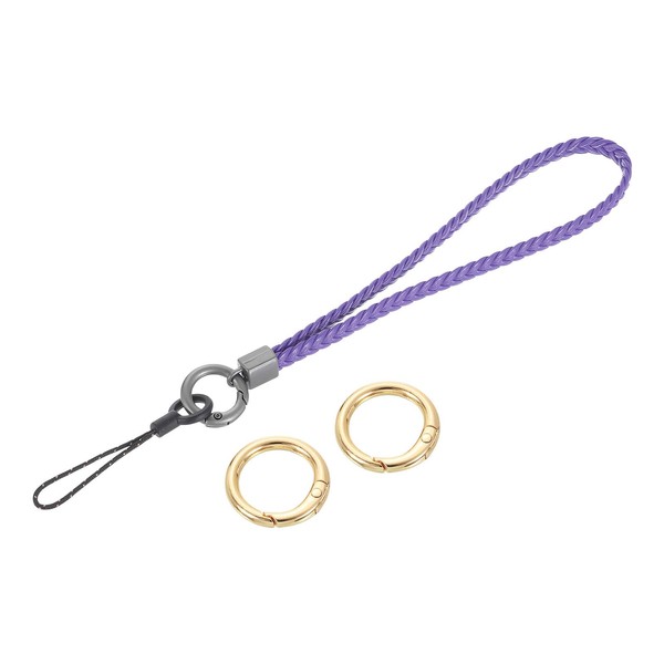 sourcing map Woven Wristlet Lanyard, 5.5" Leather Handmade Prevent Drop