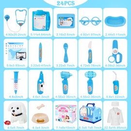 Dog Toys Doctor Kit for Kids, Walking Barking Electronic Interactive stuffed Puppy Toy with Pretend Playset for Toddlers, Pet Care Veterinarian Toy Set, Ages 3-6 Year Old for Girls Role Play Gift Blue