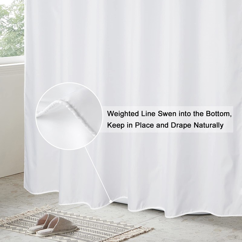 EurCross Shower Curtain Liner 72 x 80 inches Long, Water-Repellent