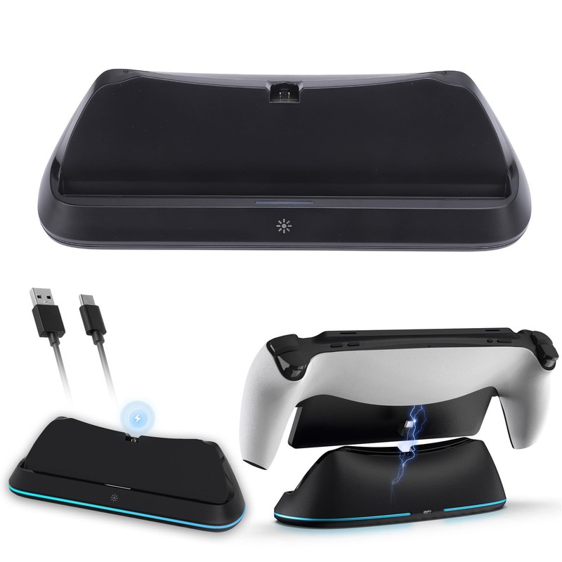 Game Console Charging Dock with RGB Light Effect, for PS