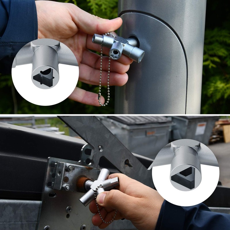 ABSINA Universal Key with 4 Profiles, Triangular Key, Square Key,