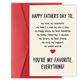 Bestmelo Sweet Father's Day Card for Husband,Funny Father's Day Gifts from Wife,Happy Fathers Day Card Gifts for New Dad Boyfriend