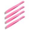 WOONEKY Beauty 4pcs Eyebrow Clamps Stainless Steel Tweezer Comb Ergonomic