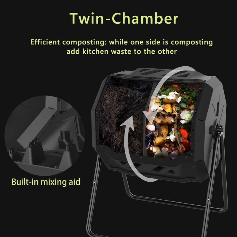 SQUEEZE master Compost Bin 43 Gallon Outdoor Tumbler composters Garden