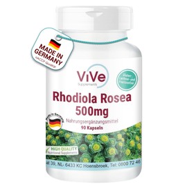 Rhodiola Rosea Extrakt 500 mg - 90 Kapseln - 3% Rosavin und 1% Salidrosid - hochdosiert und vegan | Qualität aus Deutschland von ViVe Supplements