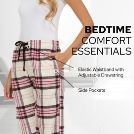 Pajama Pants for Women - 3 Pack Pajama Bottoms - Cotton Blend Flannel Plaid Lounge Pants, Comfortable PJ Pants (Set B, X-Large)