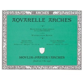ARCHES 18 x 26 cm 300 GSM Cold Pressed Glued on 4 Sides Block Watercolour Pap...