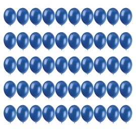 Pack of 50 Colourful Balloons Blue Latex Balloons 30 cm 12 Inch Decohelium for Weddings, Birthday Parties and Decoration (Blue)