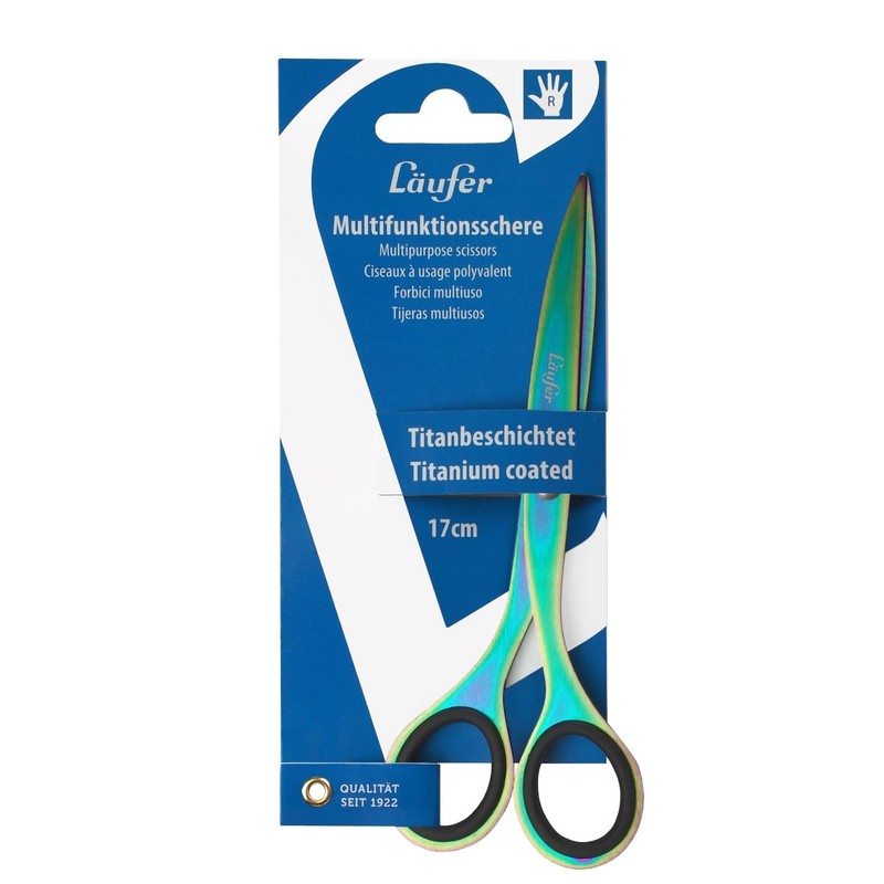 Läufer 87225 Multi-Function Scissors Design Universal Scissors Titanium Coated Coloured