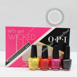 OPI Let's Get Wicked 2015 Mini Pack FREE Silver Metallic Nail Art Tape 4pc SRG92