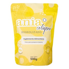 Ania Colágeno Hidrolizado En Polvo 500g Sin Sabor 100% Puro