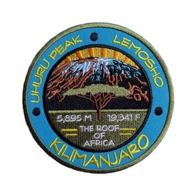 Mount Kilimanjaro Uhuru Peak Lemosho Tanzania Patch Aufnäher (90 mm) Iron/Sew-on Badge Berg Souvenir Emblem