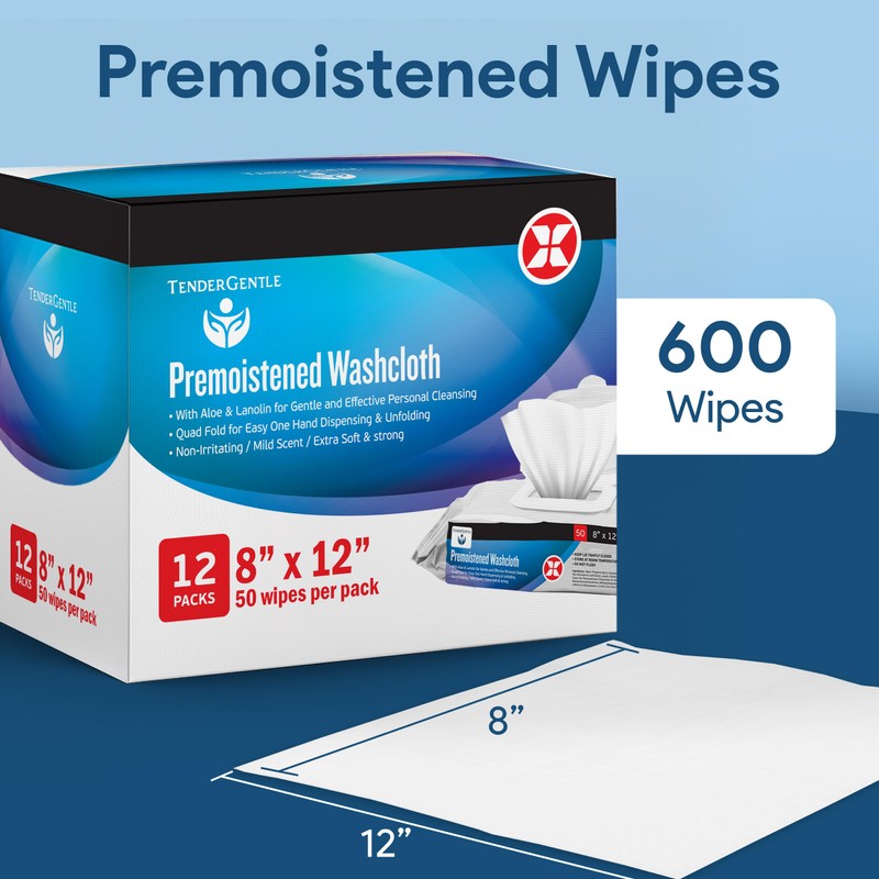 Non Flushable Wet Wipes for Adults - Case of 600