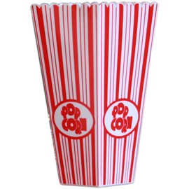 West5Products Striped Plastic Popcorn Holder Tub