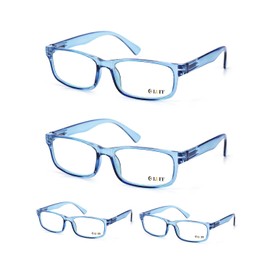 LUFF Unbreakable Reading Glasses for Women,4PCS Blue Light Blocking Reading Glasses Men,Comfortable Spring Hinge Readers,Computer Glasses Anti Eyestrain,Eyeglasses Stylish Blue(1.5X)