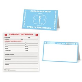 Child Emergency Contact Car Seat Safety Alert Attachment Tag (ICE-101) Quantity (Baby Blue)