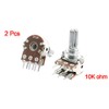 uxcell 2Pcs B10K 10K Ohm 13 mm Shaft PCB Mounted