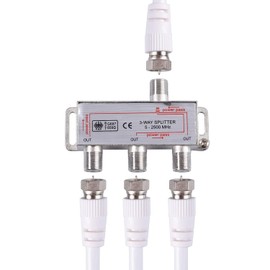 TV Antenna Splitter 3Way F-Type Aerial 5-2400MHz Power Pass Foxtel