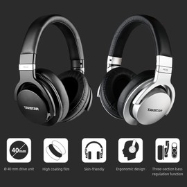 TAKSTAR On-Ear Monitor Headphones Bass Adjustment HiFi Stereo Dynamic Studio Noise Cancelling Headsets for Recording Monitoring — PRO 82 Black
