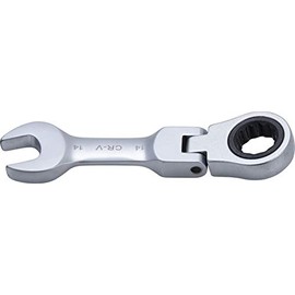 BGS 6914 | Ratchet Ring Spanner | Short | 120 mm | Angled | SW 14 mm | Ratchet Wrench Fine-Toothed, CV Steel