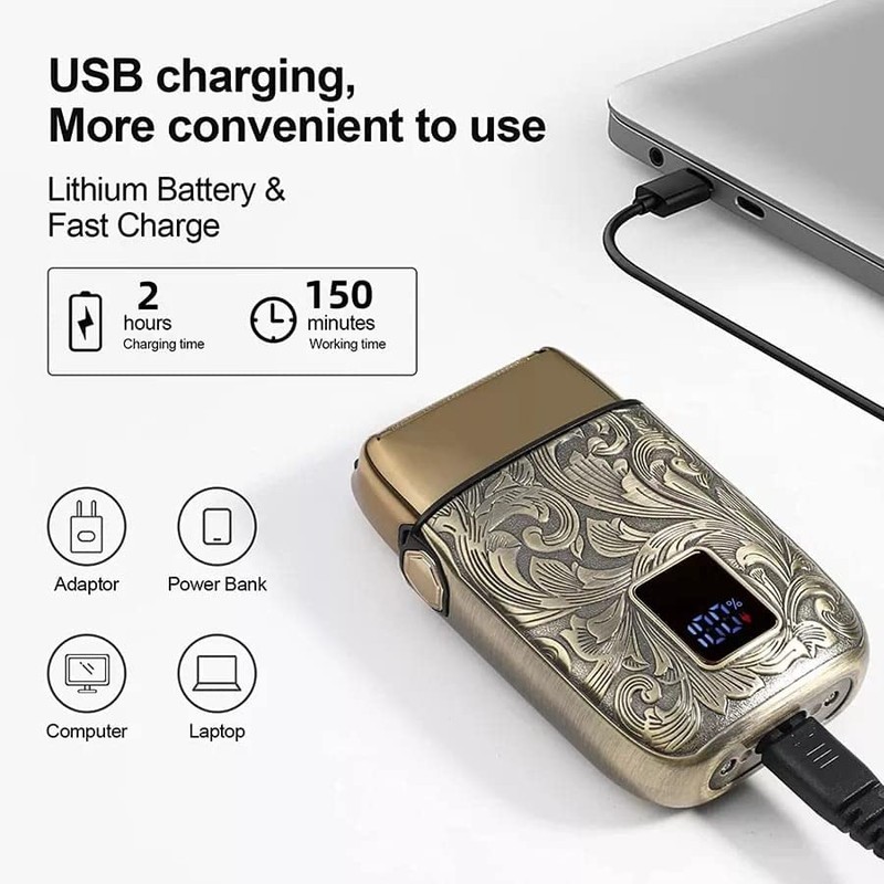 Electric Foil Shavers Bald Foil Blade Reciprocating Double-blade Pusher Digital