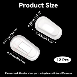 6 Pairs Eyeglass Nose Pads Cover, 4mm Wide Hole Clear Silicone Nose Pads for Eyeglass Nose-Pads Soft Cushion Slip-on Eyewear Protective Covers for Noses Bridge Pad Eye Glass Repairing Kit