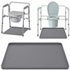 Bedside Commodes Mat, Bedside Toilet Floor Mat with Raised Edge