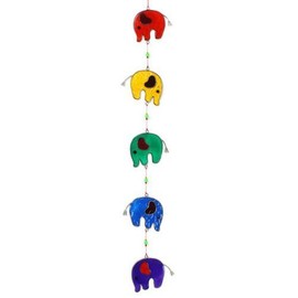 Suncatchers Colourful Elephant Stained Glass Sun Catcher Mobile - Beautiful Window Hanging - Home Decoration
