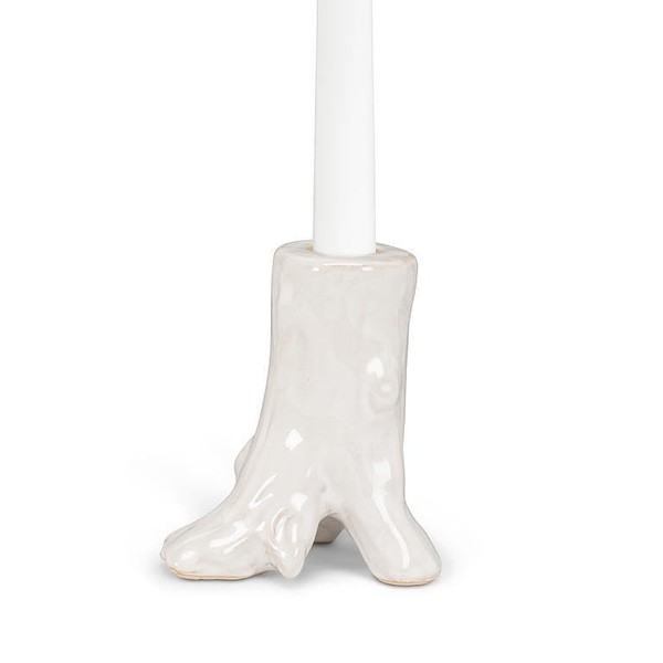 Abbott Collection Small Trunk Taper Holder, 4-Inch, Ant Wht