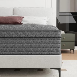 CHEVNI 12/14 Inch Memory Foam Spring Hybrid Mattress In A Box Twin Full Queen King Gray - 12 in, Twin