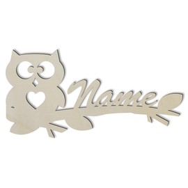 Girl/Boy Gifts Branch Owl Hearty with Name of Your Desire, LED Lamp for Children's Room, Living Room, Hallway, Bedroom