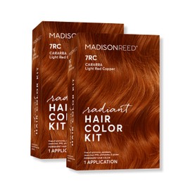 Madison Reed Radiant Hair Color Kit, Light Red Copper for 100% Gray Coverage, Ammonia-Free, 7RC Carrara Crimson, Permanent Hair Dye, Pack of 2