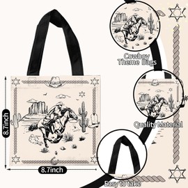 Yizeda 20Pcs Cowboy Goodie Bags Western Party Decorations Cowboy Themed Birthday Favor Bags Non-woven for Rodeo Bachelor Wild West Party Supplies