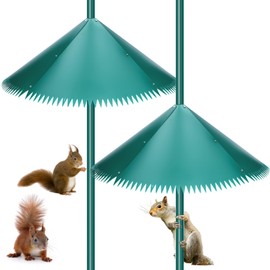 Qualirey 2 Pcs Squirrel Baffle for Bird Feeder, Green Plastic Guard Stopper Keep Squirrels Off Bird Feeder Pole for Outdoor Shepherd's Hook House (Green, 24 Inch)