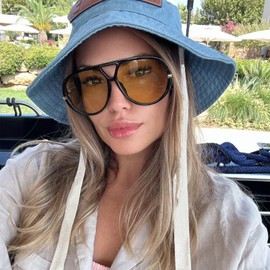 SODQW 2 Pack Oversized Aviator Sunglasses for Women Men With Earring Trendy Large Big Double Bridge 2025 Shades