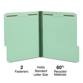 Staples Recycled Classification Folder, 1-inch Expansion, Letter Size, Light Green, 50/Carton (ST18346/TR183VS)