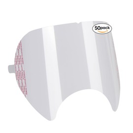 Vukehon 50 Pack Full Face Respirator Mask Peel Off Lens Cover for 6800,6900,6885, 6000, 6700 Series Compatible Faceshield Clear Protective Film(Pack of 50)