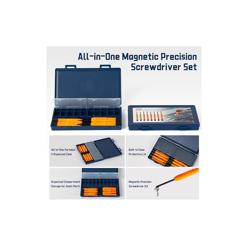 Precision Screwdriver Set with Magnetic Tips, 8-in-1 Multi-Function Screwdrivers, 4-in-1