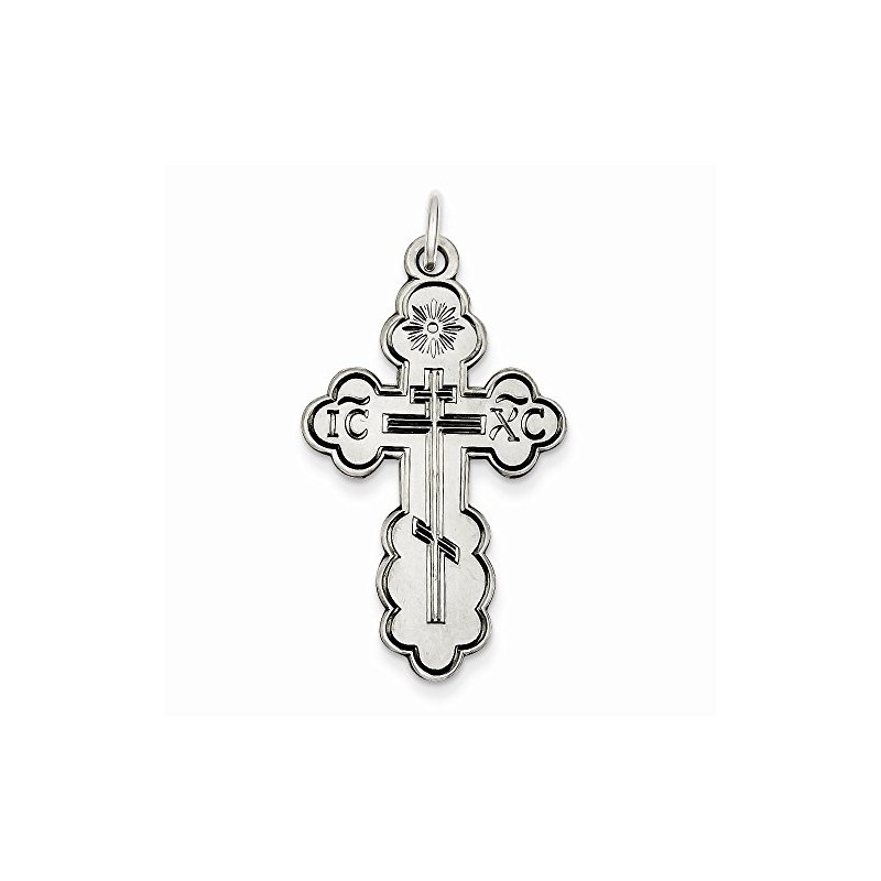 Sterling Silver Eastern Orthodox Cross Pendant