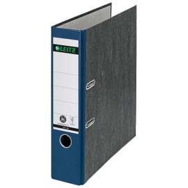 Leitz 180° Lever Arch File, Classic Marbled, CO2 neutral, 100% Recycled Card, 10805035, Blue
