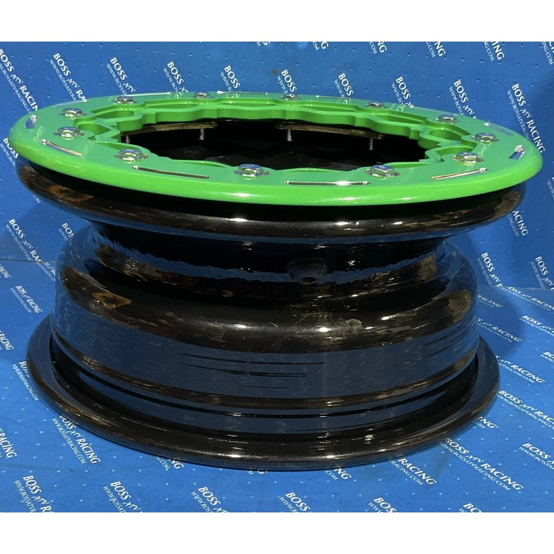 BOSS ATV RACING ALUMINUM BEAD LOCK FRONT WHEEL 10X5 Green