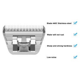 Newbulu 7FW Dog Grooming Wide Blade,Detachable Pet Dog Grooming Blades,Compatible with Andis,Oster A5,Wahl km10 Clippers.Cutting Length 1/8 in(3.2mm)