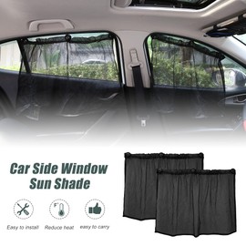sourcingmap 2pcs Car Foldable SunShade Side Window Nylon Mesh Curtain Protect