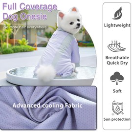 Tiagoboo Dog Jumpsuit Dog Onesie with UV Protection and Quick-Dry, Anti-Licking Dog Onesie Recovery Suit for Female Male Dogs After Spayed Anti Shedding Body Suit, Long Sleeve Dogs Pajamas