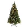 Árbol De Navidad Pino Artificial Verde Con Luces Led 2.1m