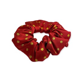Equetech Polka Dot Hair Scrunchie - Red/Gold Metallic